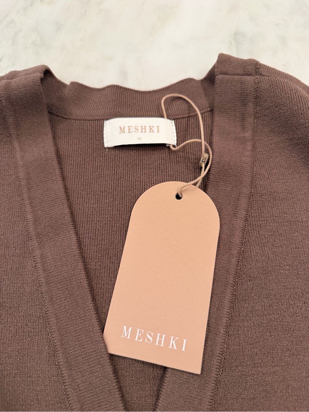 Meshki Amanda Brown cardigan with gold buttons - Picture 4 of 5